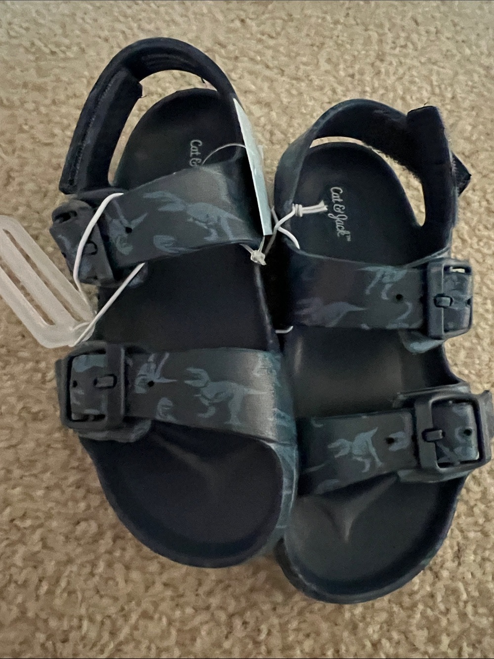 NWT 10 Toddler Cat & Jack Navy Blue Boys' Adjustable Buckle Sandals
